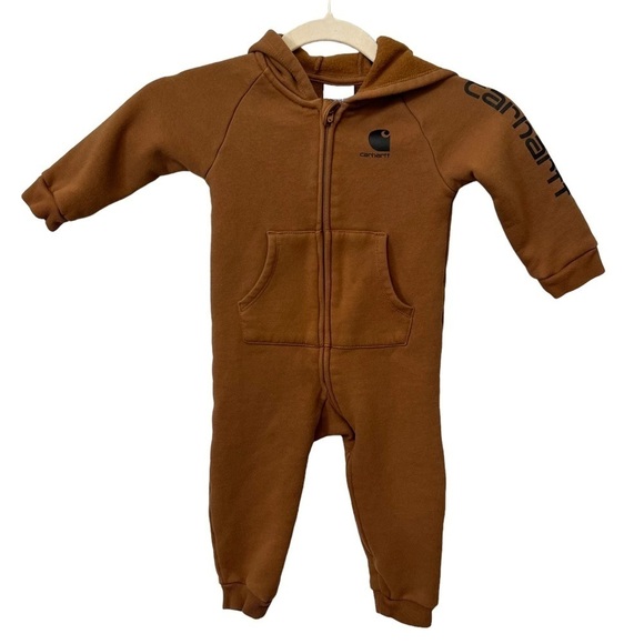 Carhartt toddler Boys Carhartt brown hodded onsie Size 18M